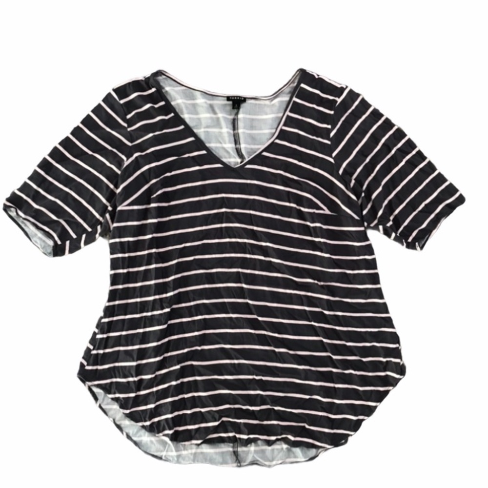 Torrid Grey and Light Pink V-Neck